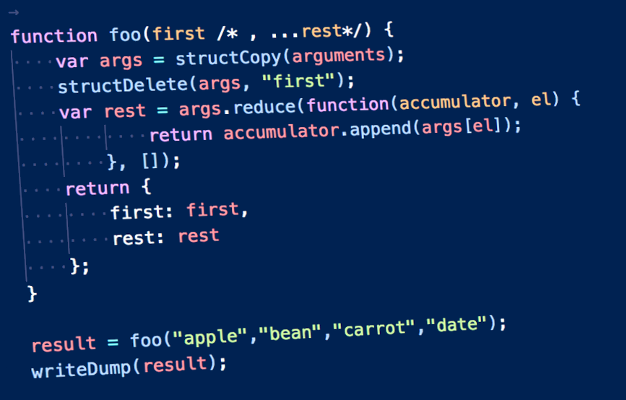 pseudo rest parameters with CFML - ColdFusion